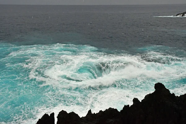 Porto Moniz Madère Portugal Février 2018 Piscine Naturelle Dans Roche — Photo