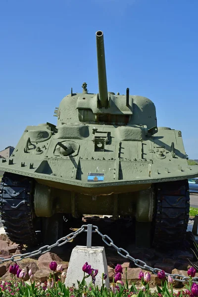 Courseulles Sur Mer Frankreich April 2018 Sherman Panzer Der Malerischen — Stockfoto
