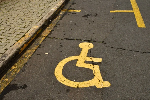 Ribeira Brava Madery Portugalia 2018 Lutego Parking Dla Osób Niepełnosprawnych — Zdjęcie stockowe