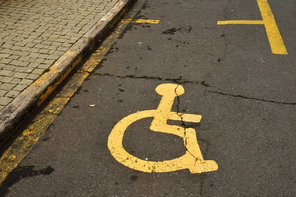 Ribeira Brava Madeira Portugal Februari 2018 Parkeerplaats Voor Gehandicapten — Stockfoto