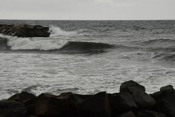 Ribeira Brava Madeira Portugal February 2018 Storm — Stock Fotó