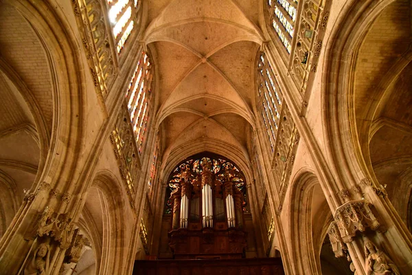 Vernon Frankrijk Juli 2018 Gotische Collegiale Kerk — Stockfoto