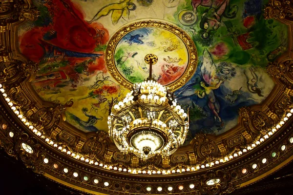 Parijs Frankrijk Augustus 2018 Opera Paris Plafond Geschilderd Door Marc — Stockfoto