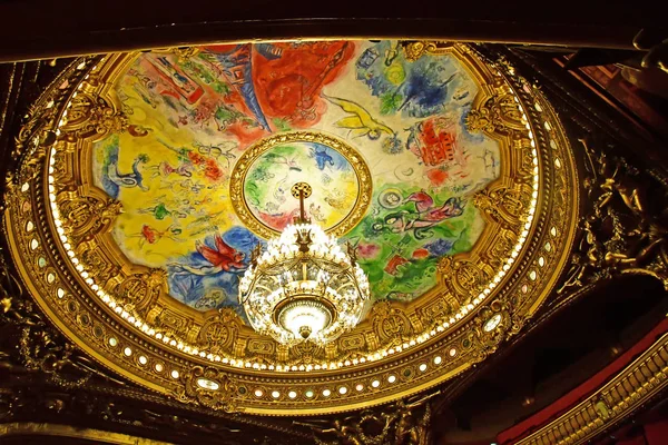 Parijs Frankrijk Augustus 2018 Opera Paris Plafond Geschilderd Door Marc — Stockfoto