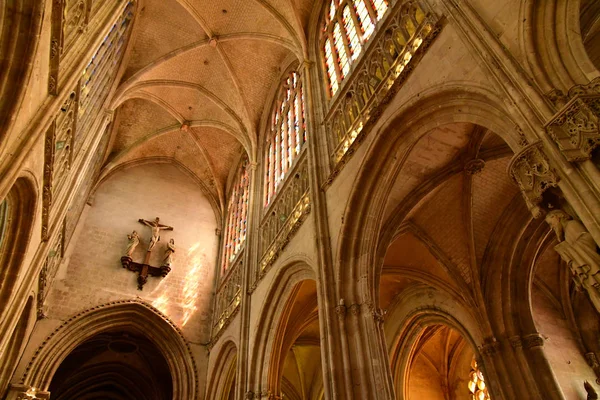 Vernon France July 2018 Gothic Collegiate Church — Stock Photo, Image