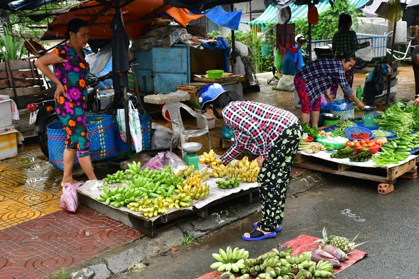 Дек Социалистическая Республика Вьетнам Августа 2018 Года Живописный Ежедневный Рынок — стоковое фото