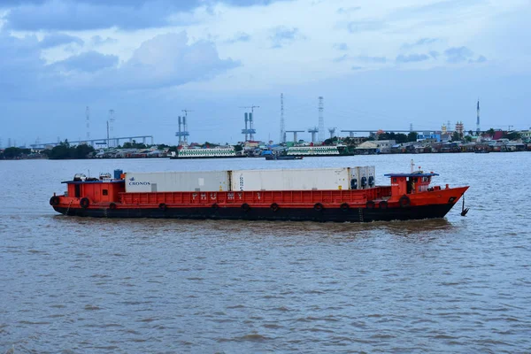 Minh Város Saigon Vietnámi Szocialista Köztársaság Augusztus 2018 Csónak Saigon — Stock Fotó