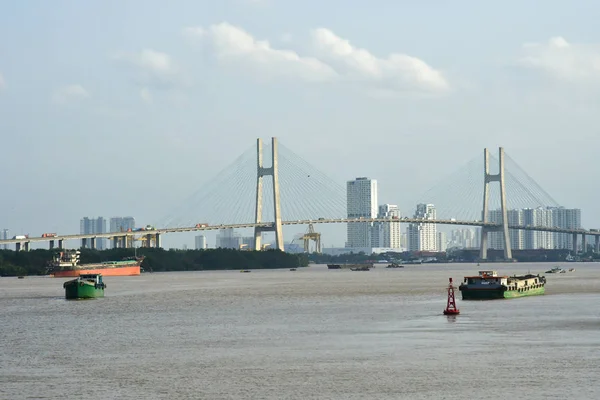 Chi Minh City Saigon Socialist Republic Vietnam August 2018 Boat — Stock Photo, Image