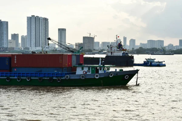 Minh Város Saigon Vietnámi Szocialista Köztársaság Augusztus 2018 Csónak Saigon — Stock Fotó