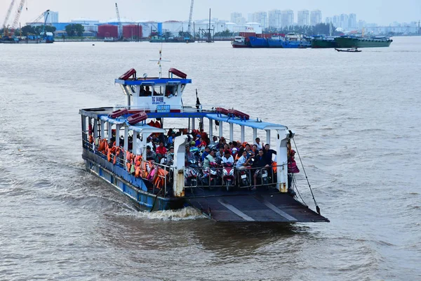 Хошимин Сайгон Социалистическая Республика Вьетнам Августа 2018 Года Лодка Реке — стоковое фото