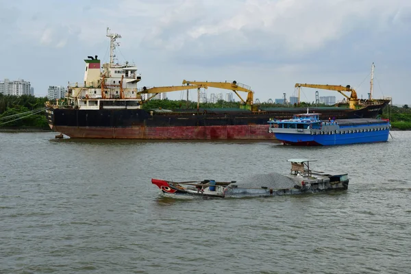 Minh Város Saigon Vietnámi Szocialista Köztársaság Augusztus 2018 Csónak Saigon — Stock Fotó