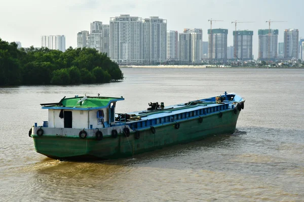 Chi Minh City Sajgon Socjalistycznej Republiki Wietnamu Sierpień 2018 Łódź — Zdjęcie stockowe