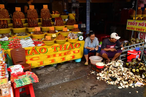 Chau Doc República Socialista Vietnam Agosto 2018 Pescado Marinado Una —  Fotos de Stock