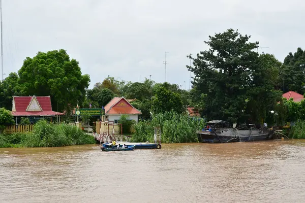 Βασίλειο Της Καμπότζης Αυγούστου 2018 Mekong Κοντά Στα Σύνορα Μεταξύ — Φωτογραφία Αρχείου