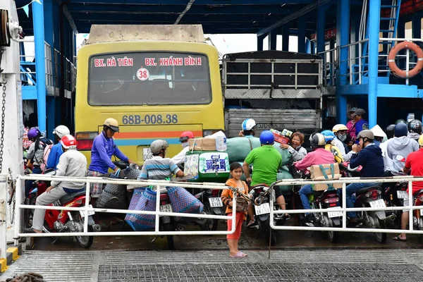 Chau Doc República Socialista Vietnã Agosto 2018 Balsa Rio — Fotografia de Stock