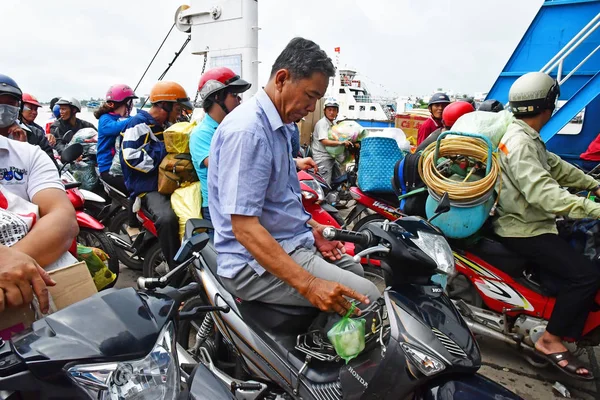 Chau Doc Vietnami Szocialista Köztársaság Augusztus 2018 Folyó Komp — Stock Fotó