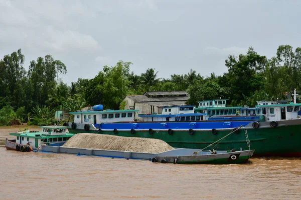 Chau Doc Repubblica Socialista Del Vietnam Agosto 2018 Barca Sul — Foto Stock