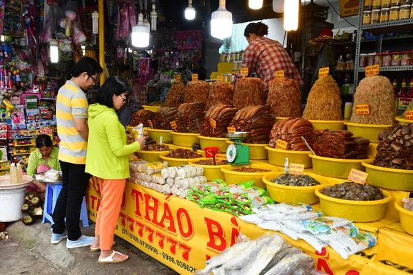 Chau Doc Соціалістична Республіка Єтнам Серпень 2018 Мариновані Риби Магазин — стокове фото