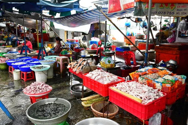 Dec Socialistische Republiek Vietnam Augustus 2018 Zeevruchten Pittoreske Dagelijkse Markt — Stockfoto