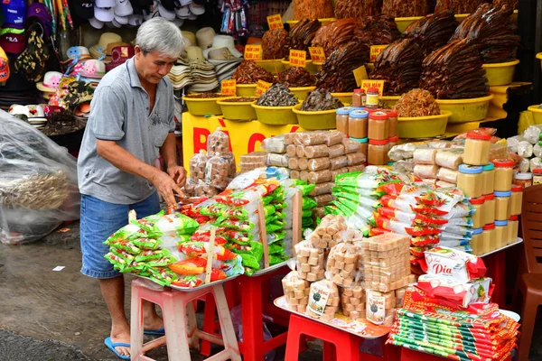 Chau Doc Соціалістична Республіка Єтнам Серпень 2018 Мариновані Риби Магазин — стокове фото