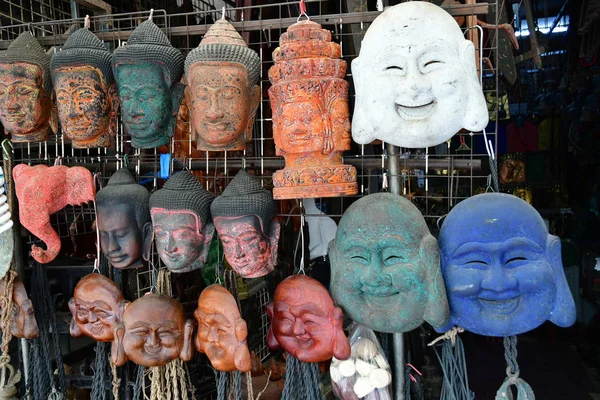 Siem Reap Kingdom Cambodia August 2018 Souvenir Picturesque Market — Stock Photo, Image