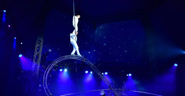 Les Mureaux Francja 2018 Października Acrobat Festiwalu Cyrku — Zdjęcie stockowe