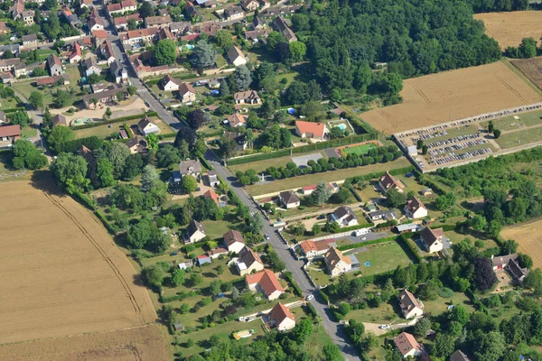 Gommecourt Frankrijk Juli 2017 Luchtfotografie Van Hoofdstraat Van Het Dorp — Stockfoto