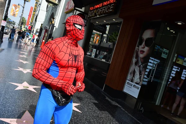 Los Angeles Usa July 2016 Hollywood Boulevard Spider Man Walk — Stock Photo, Image
