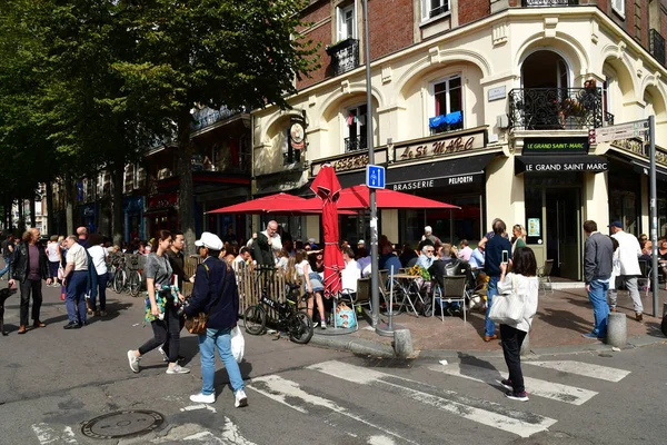 Rouen Francie Září 2018 Bar Restaurace Náměstí Svatého Marca — Stock fotografie