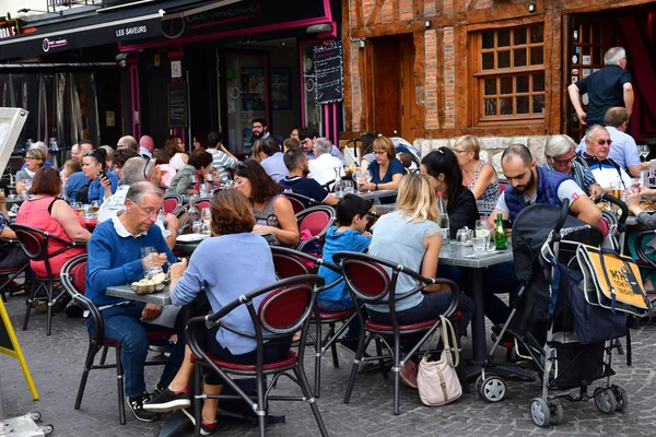 Rouen Francie Září 2018 Restaurace Historickém Městě — Stock fotografie