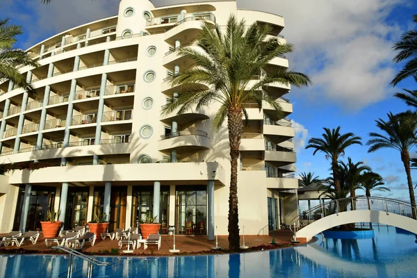 Funchal Madeira Portugal Febrero 2018 Hotel Con Piscina — Foto de Stock