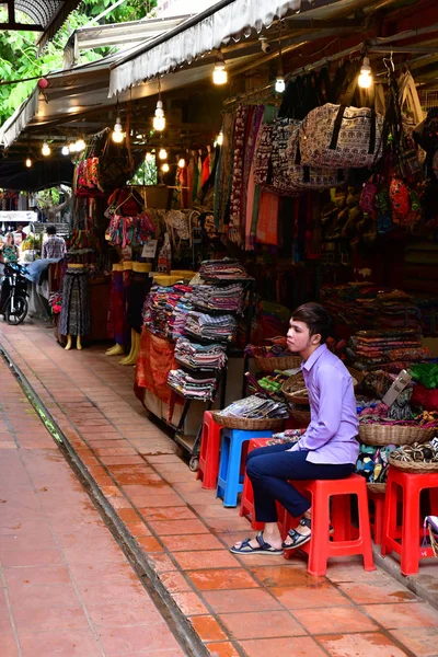 Siem Reap Kambodja Augusti 2018 Souvenir Den Pittoreska Marknaden — Stockfoto