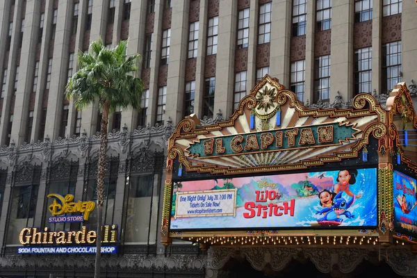 Los Angeles Usa Červenec 2016 Capitan Theatre Hollywood Boulevard — Stock fotografie