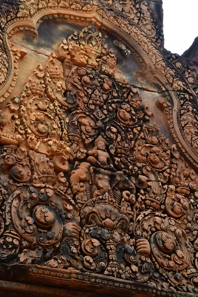 Siem Reap Królestwo Kambodży Sierpień 2018 Świątyni Banteay Srei — Zdjęcie stockowe