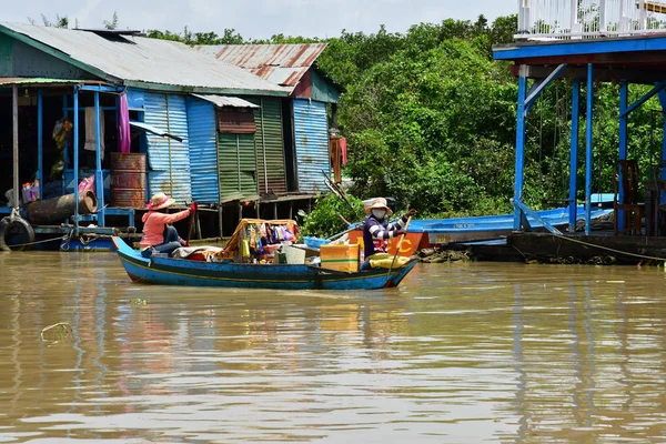 Siem Reap Reino Camboya Agosto 2018 Vista Río Desde Crucero — Foto de Stock