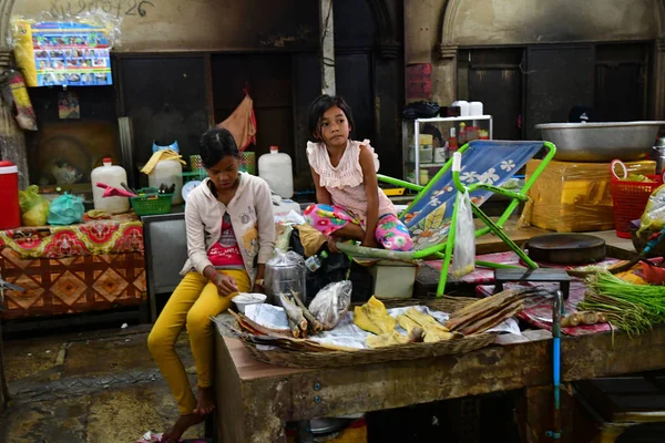 Siem Reap Royaume Cambodge Août 2018 Nourriture Marché Pittoresque — Photo