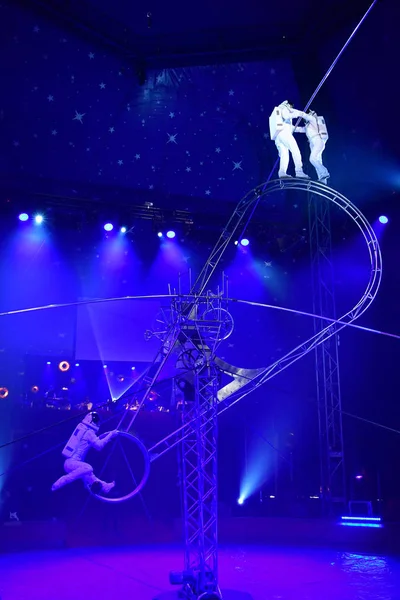 Les Mureaux Franciaország Október 2018 Acrobat Cirkusz Fesztiválon — Stock Fotó