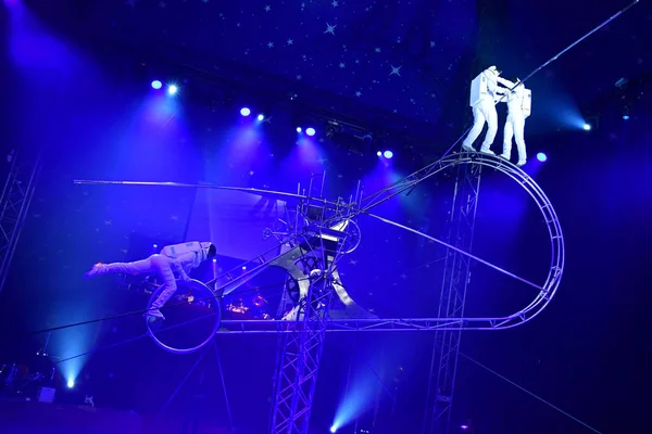 Les Mureaux Frankrijk Oktober 2018 Acrobat Het Circus Festival — Stockfoto