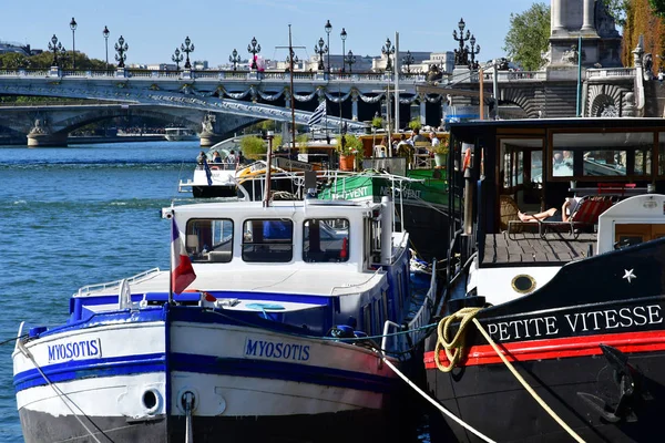 Париж Франція 2018 Вересня Річки Сени Біля Моста Александр — стокове фото