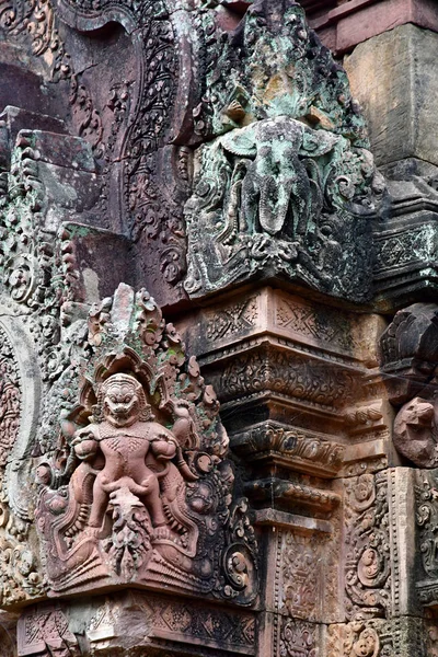 Siem Reap Reino Camboja Agosto 2018 Templo Banteay Srei — Fotografia de Stock