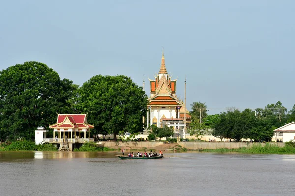 Phnom Penh Reino Camboya Agosto 2018 Vista Río Desde Barco —  Fotos de Stock