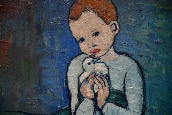 París Francia Septiembre 2018 Enfant Pigeon Pintado Por Picasso 1901 — Foto de Stock