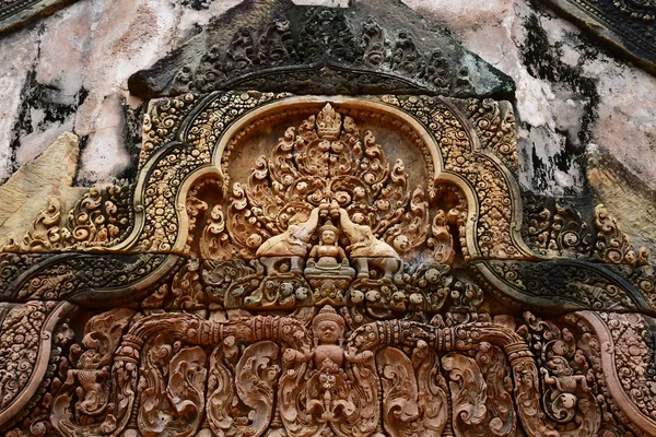 Siem Reap Reino Camboja Agosto 2018 Templo Banteay Srei — Fotografia de Stock