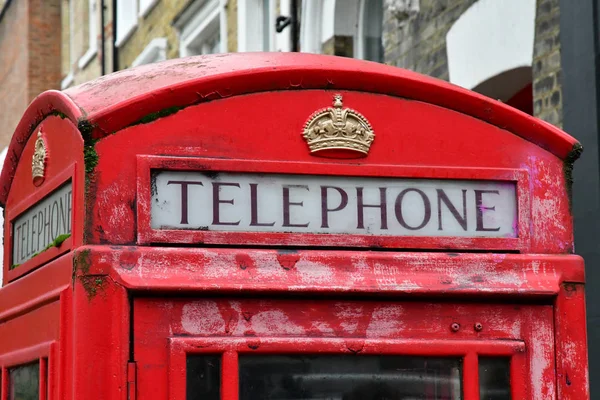 Londres Inglaterra Março 2018 Antiga Cabine Telefônica Pitoresco Distrito Camden — Fotografia de Stock