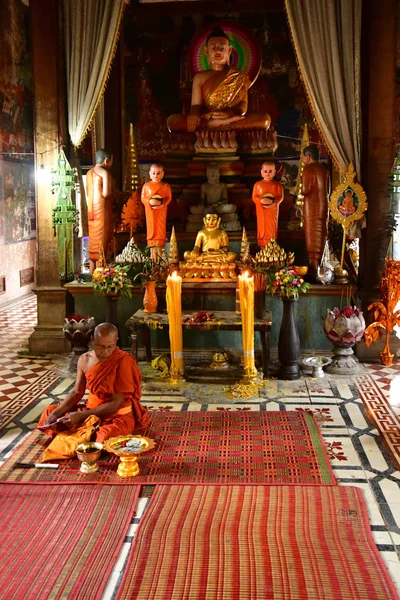 Kampong Tralach Reino Camboja Agosto 2018 Bhikkhu Site Pagode Wat — Fotografia de Stock