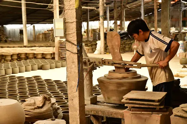 Vinh Long République Socialiste Vietnam Août 2018 Atelier Briqueterie Poterie — Photo