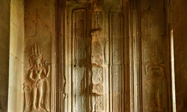 Королевство Камбоджа Августа 2018 Года Ангкор Ват Искушение — стоковое фото