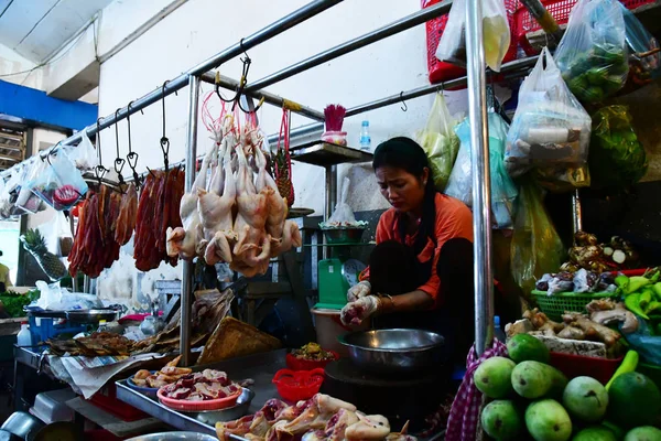Πνομ Πενχ Βασίλειο Της Καμπότζης Αύγουστος 2018 Σκεπαστή Αγορά Που — Φωτογραφία Αρχείου