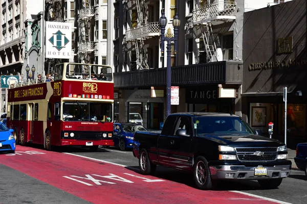 San Francisco Abd Temmuz 2016 Şehir Merkezinde Turistik Otobüs — Stok fotoğraf