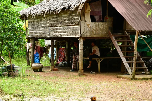 Кампонгчнанг Королевство Камбоджа Августа 2018 Года Живописная Деревня — стоковое фото